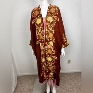 Unbranded 100%Cotton Bohemian Floral Embroidered Coat